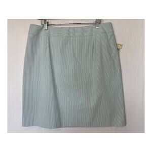 NEW Vtg Talbots Pinstripe Pencil Skirt Womens Size 16 Petite Stretch Blue White